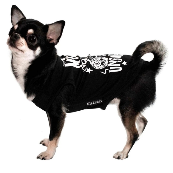 Killstar “Full Moon” Pet Vest Hoodie – Black Jersey Cotton XL w/ Graphic Print - Picture 1 of 10